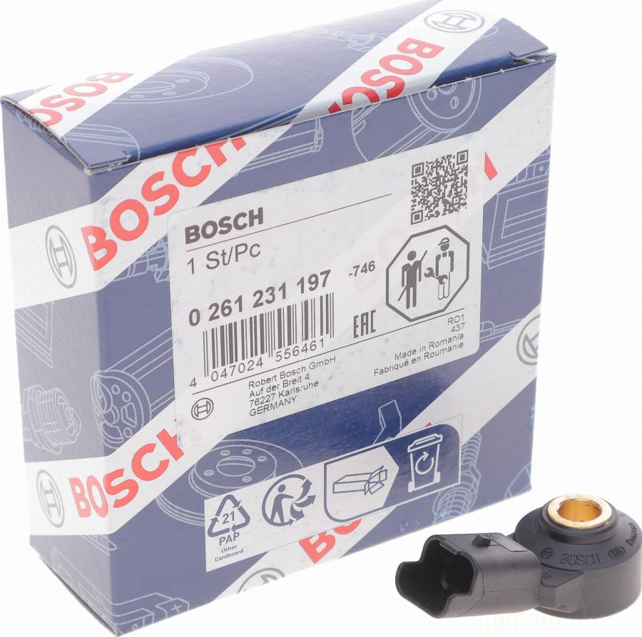 BOSCH 0 261 231 197 - Датчик детонации autospares.lv