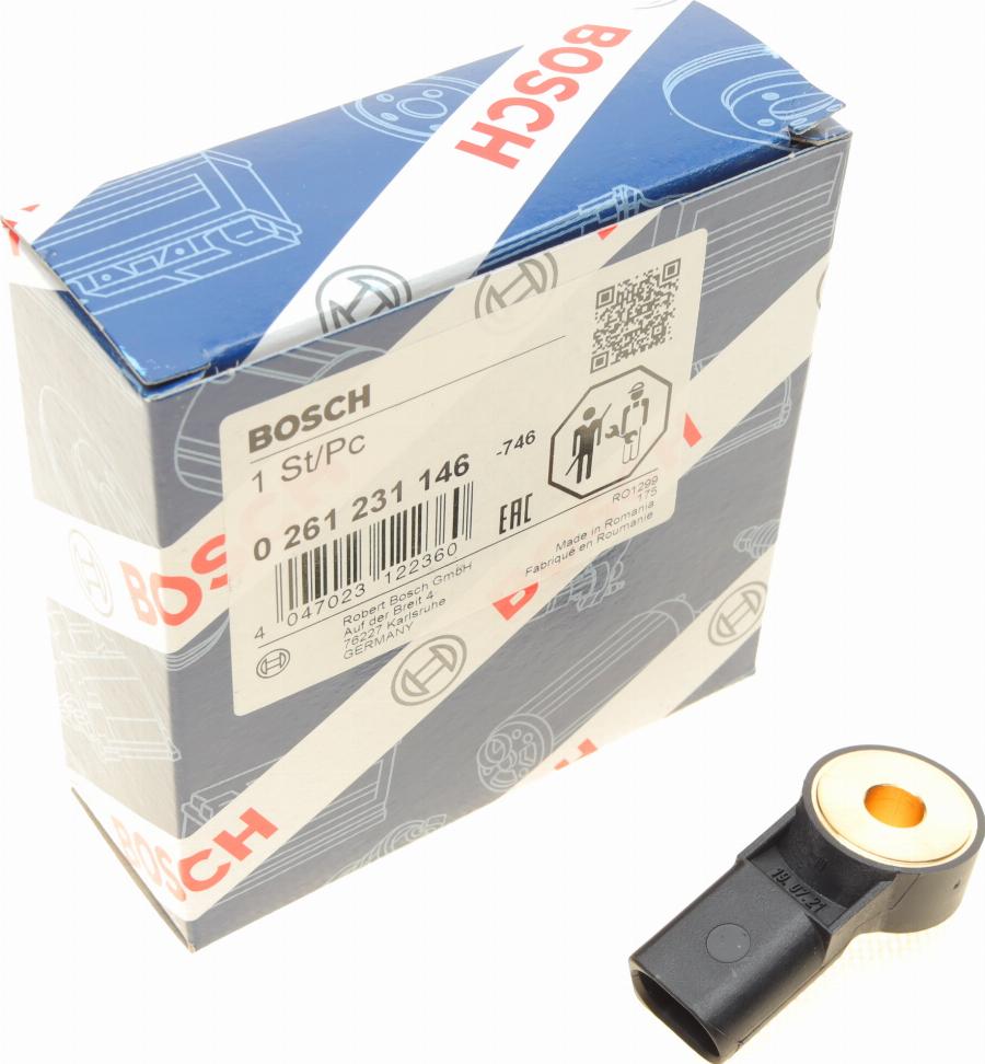 BOSCH 0 261 231 146 - Датчик детонации autospares.lv