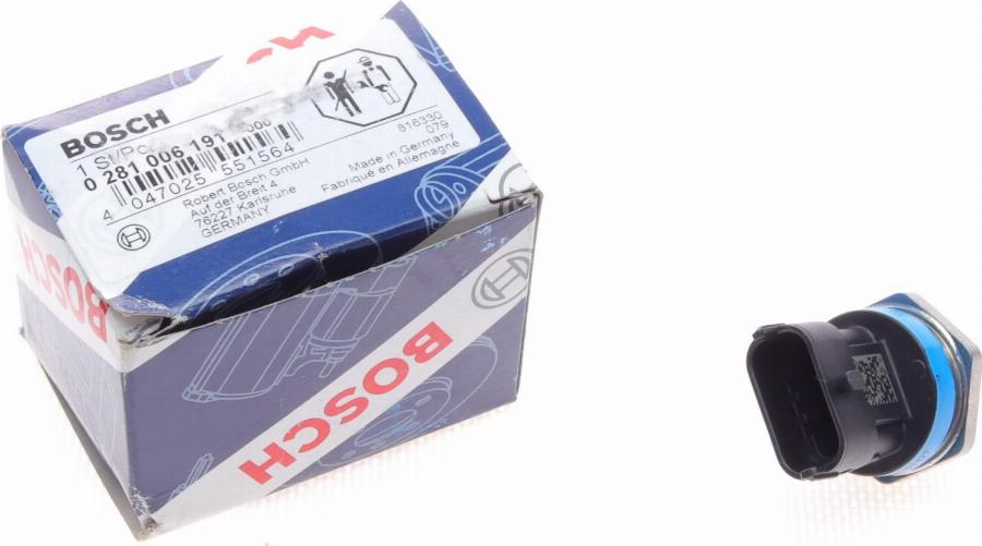 BOSCH 0 281 006 191 - Датчик, давление подачи топлива autospares.lv