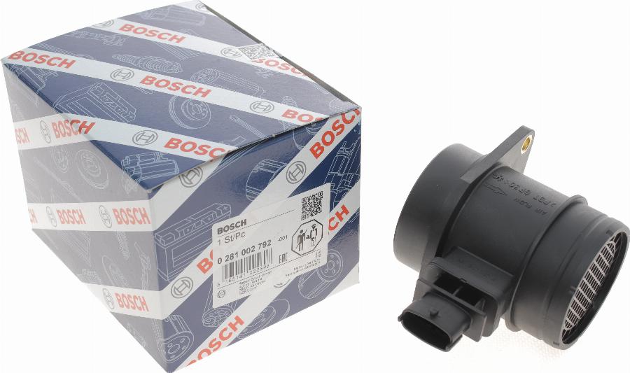 BOSCH 0 281 002 792 - Датчик потока, массы воздуха autospares.lv