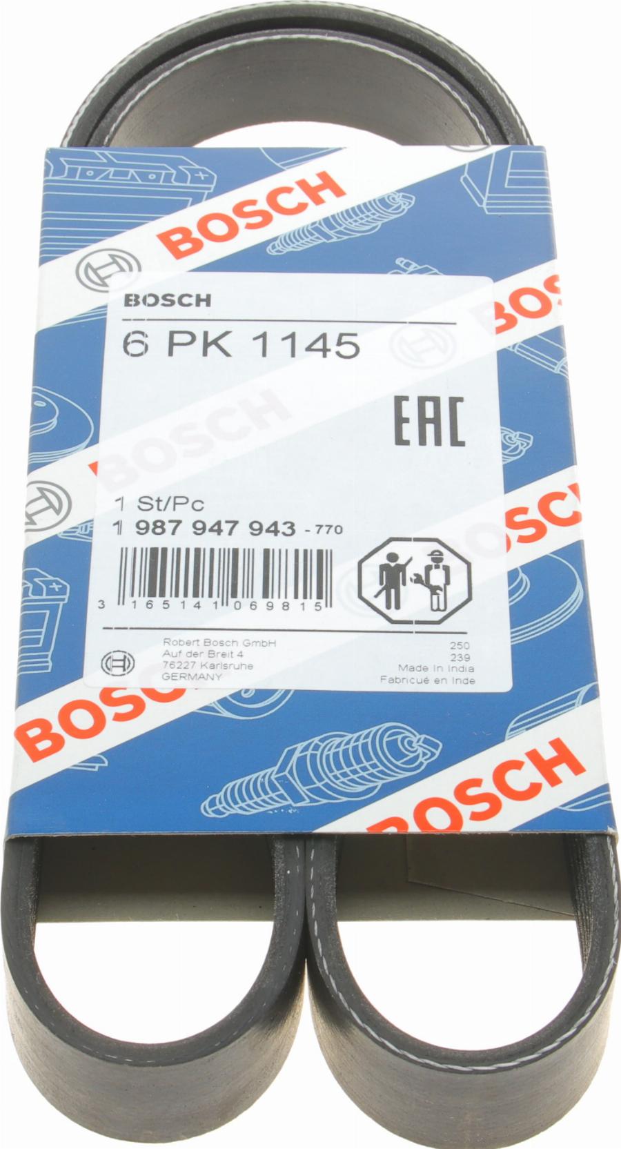 BOSCH 1 987 947 943 - Поликлиновой ремень autospares.lv