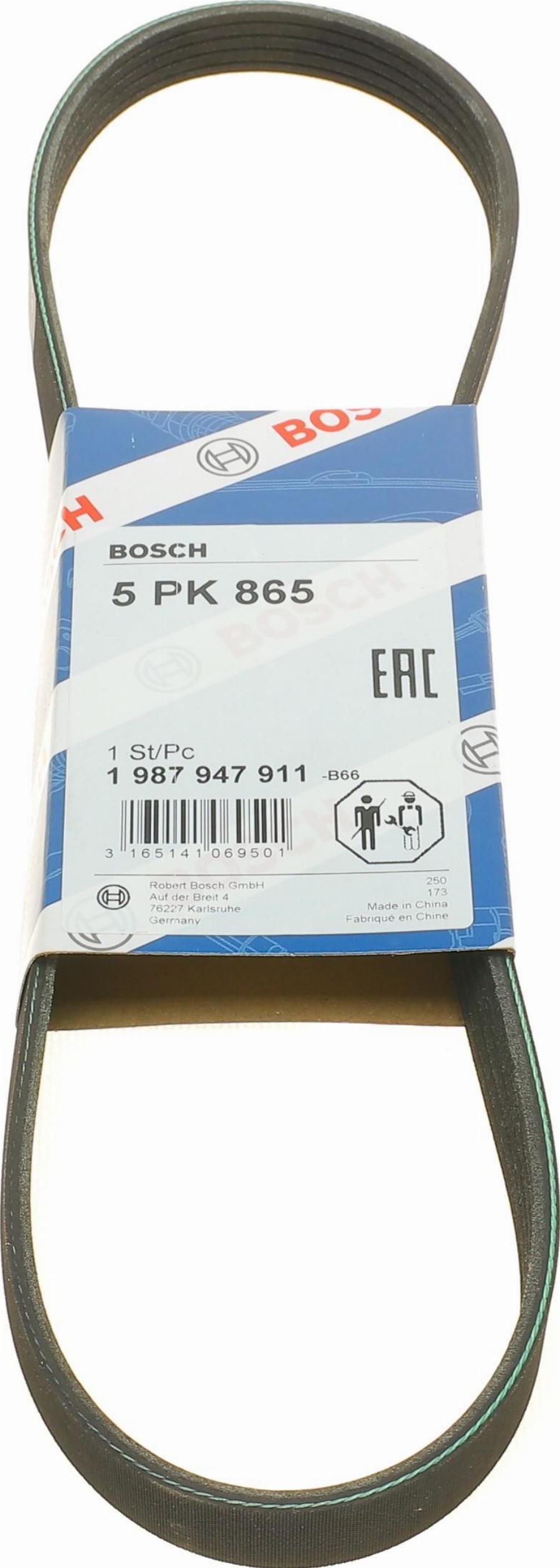 BOSCH 1 987 947 911 - Поликлиновой ремень autospares.lv