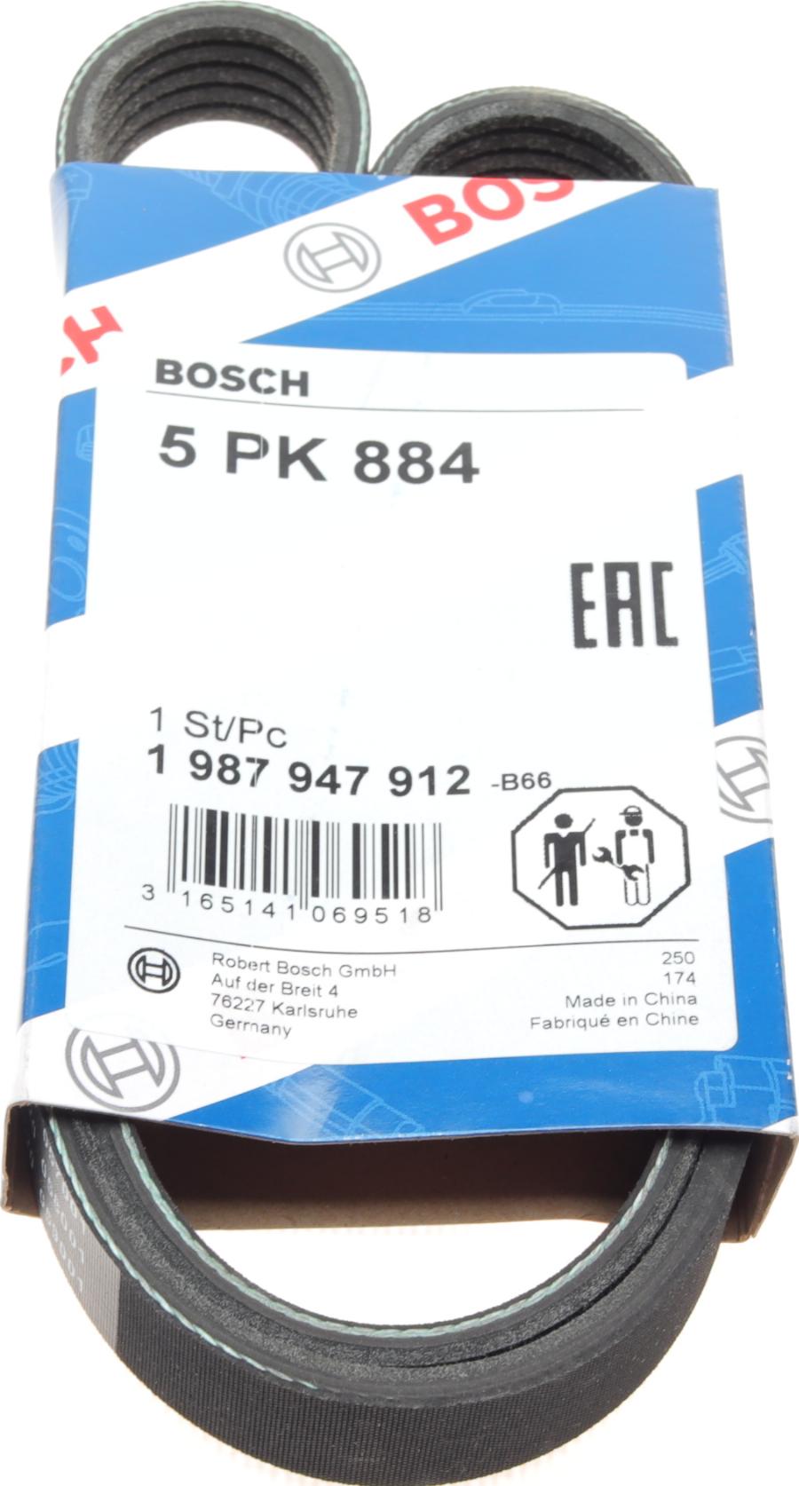 BOSCH 1 987 947 912 - Поликлиновой ремень autospares.lv