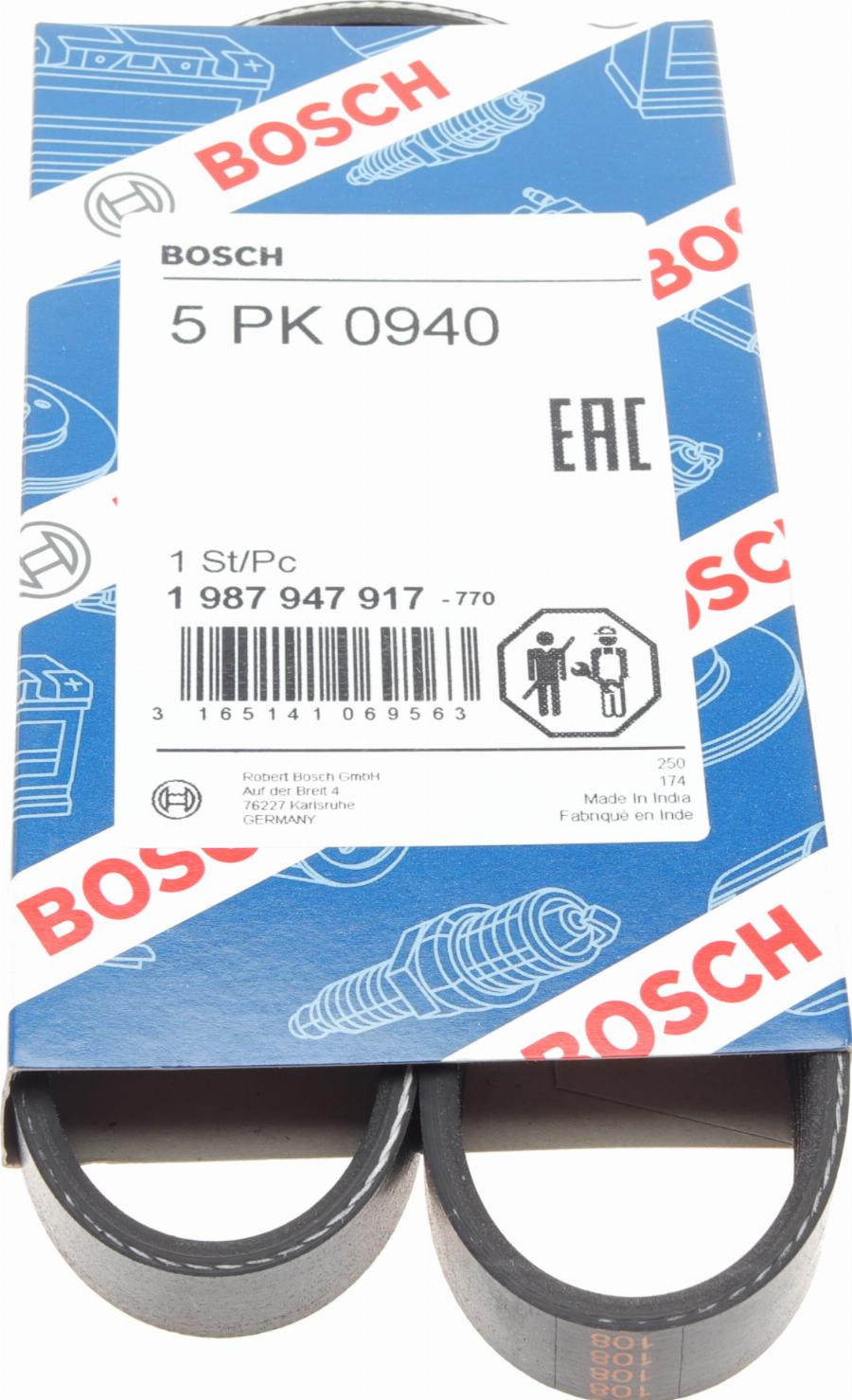 BOSCH 1 987 947 917 - Поликлиновой ремень autospares.lv