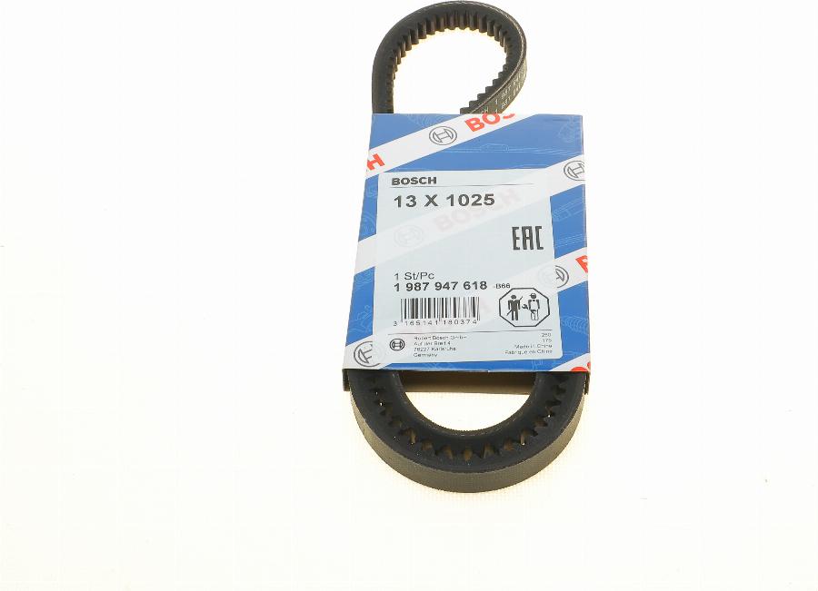 BOSCH 1 987 947 618 - Клиновой ремень, поперечные рёбра autospares.lv