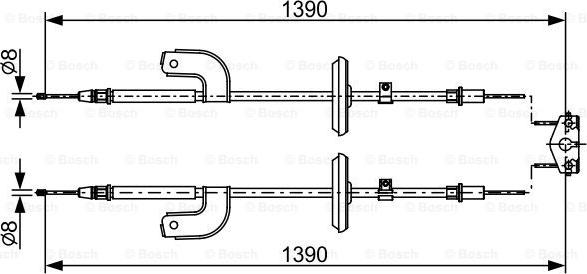 BOSCH 1 987 482 459 - Тросик, cтояночный тормоз autospares.lv