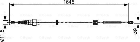 BOSCH 1 987 482 451 - Тросик, cтояночный тормоз autospares.lv