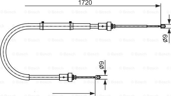 BOSCH 1 987 482 411 - Тросик, cтояночный тормоз autospares.lv