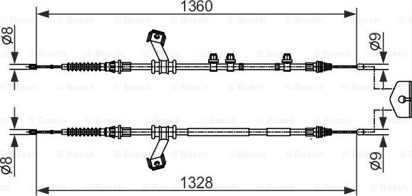 BOSCH 1 987 482 422 - Тросик, cтояночный тормоз autospares.lv