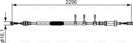 BOSCH 1 987 482 595 - Тросик, cтояночный тормоз autospares.lv