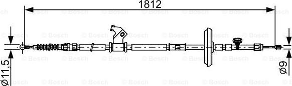 BOSCH 1 987 482 503 - Тросик, cтояночный тормоз autospares.lv