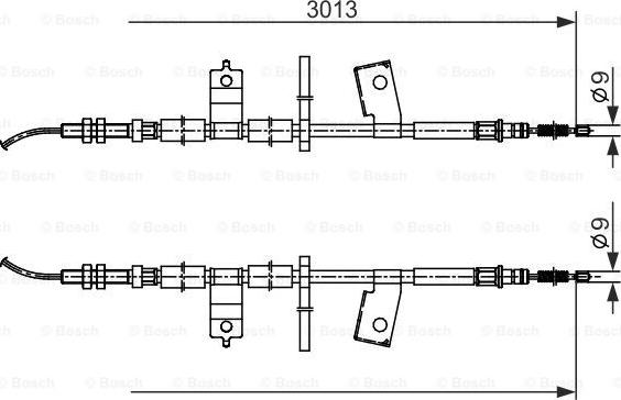 BOSCH 1 987 482 585 - Тросик, cтояночный тормоз autospares.lv