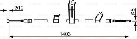 BOSCH 1 987 482 522 - Тросик, cтояночный тормоз autospares.lv