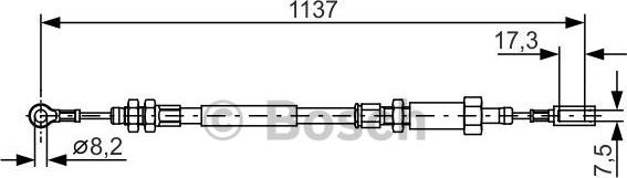 BOSCH 1 987 482 046 - Тросик, cтояночный тормоз autospares.lv