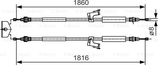 BOSCH 1 987 482 019 - Тросик, cтояночный тормоз autospares.lv