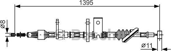 BOSCH 1 987 482 089 - Тросик, cтояночный тормоз autospares.lv