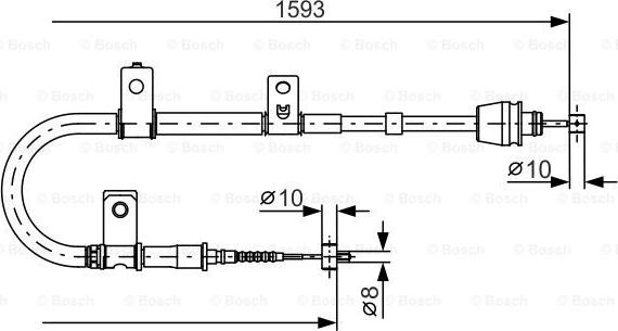 BOSCH 1 987 482 166 - Тросик, cтояночный тормоз autospares.lv