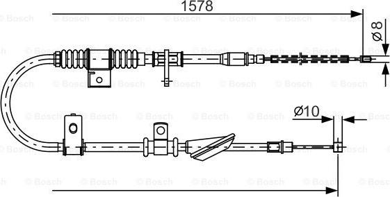 BOSCH 1 987 482 168 - Тросик, cтояночный тормоз autospares.lv