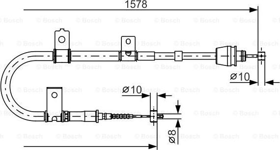 BOSCH 1 987 482 167 - Тросик, cтояночный тормоз autospares.lv