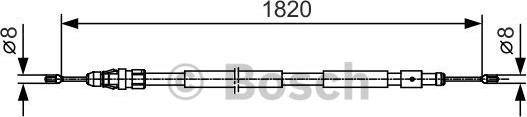 BOSCH 1 987 482 116 - Тросик, cтояночный тормоз autospares.lv