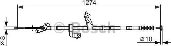 BOSCH 1 987 482 367 - Тросик, cтояночный тормоз autospares.lv