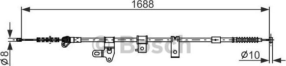 BOSCH 1 987 482 306 - Тросик, cтояночный тормоз autospares.lv