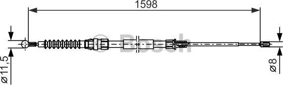 BOSCH 1 987 482 379 - Тросик, cтояночный тормоз autospares.lv