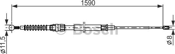 BOSCH 1 987 482 265 - Тросик, cтояночный тормоз autospares.lv