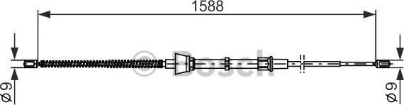 BOSCH 1 987 482 266 - Тросик, cтояночный тормоз autospares.lv