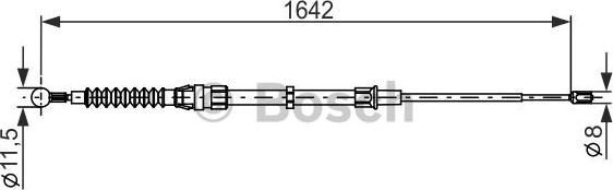 BOSCH 1 987 482 267 - Тросик, cтояночный тормоз autospares.lv