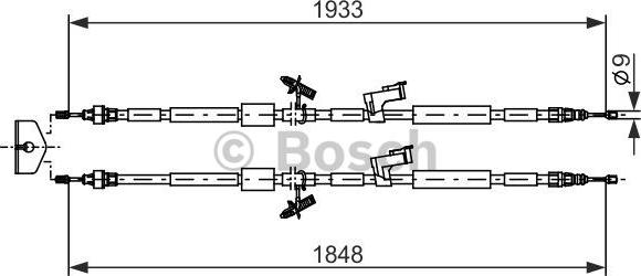 BOSCH 1 987 482 280 - Тросик, cтояночный тормоз autospares.lv