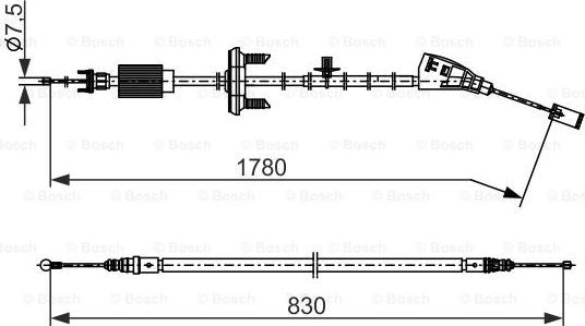 BOSCH 1 987 482 797 - Тросик, cтояночный тормоз autospares.lv