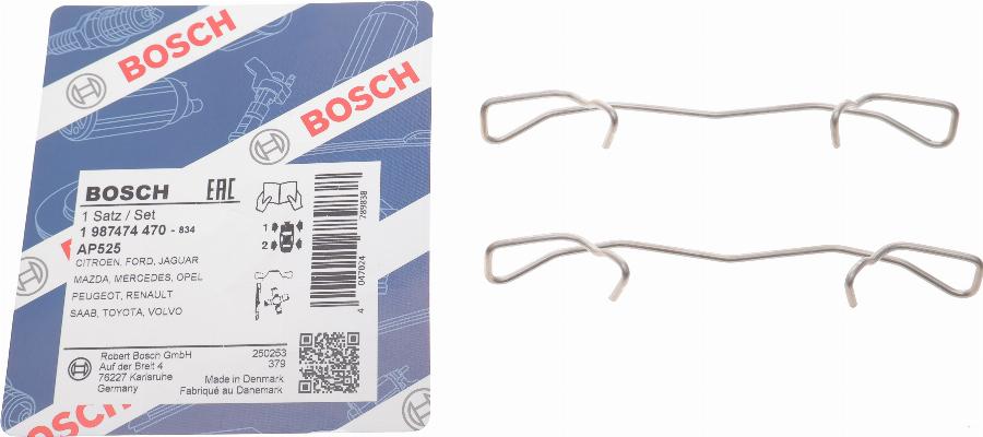 BOSCH 1 987 474 470 - Комплектующие для колодок дискового тормоза autospares.lv