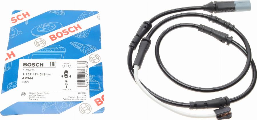 BOSCH 1 987 474 548 - Сигнализатор, износ тормозных колодок autospares.lv