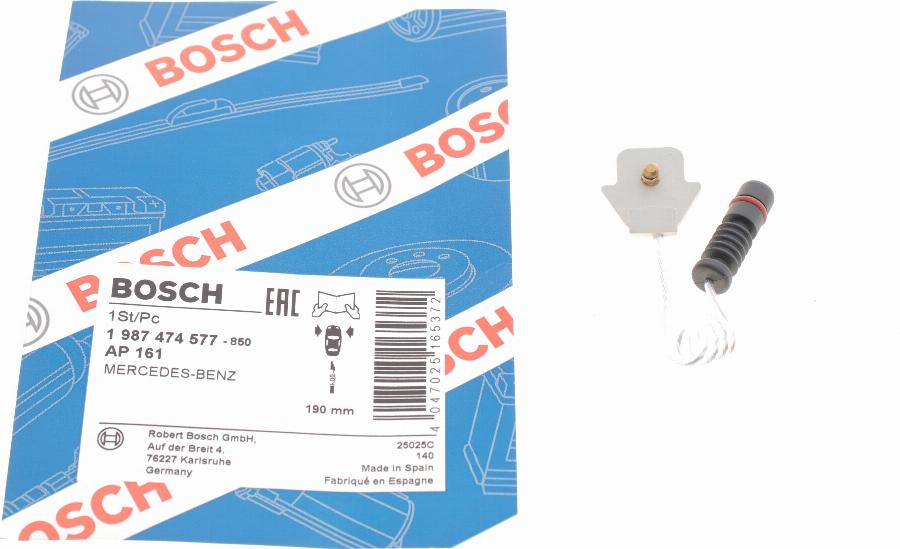 BOSCH 1 987 474 577 - Сигнализатор, износ тормозных колодок autospares.lv