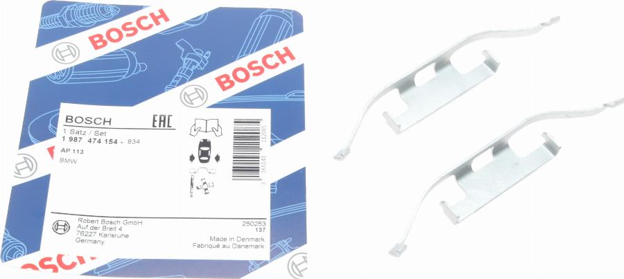 BOSCH 1 987 474 154 - Комплектующие для колодок дискового тормоза autospares.lv