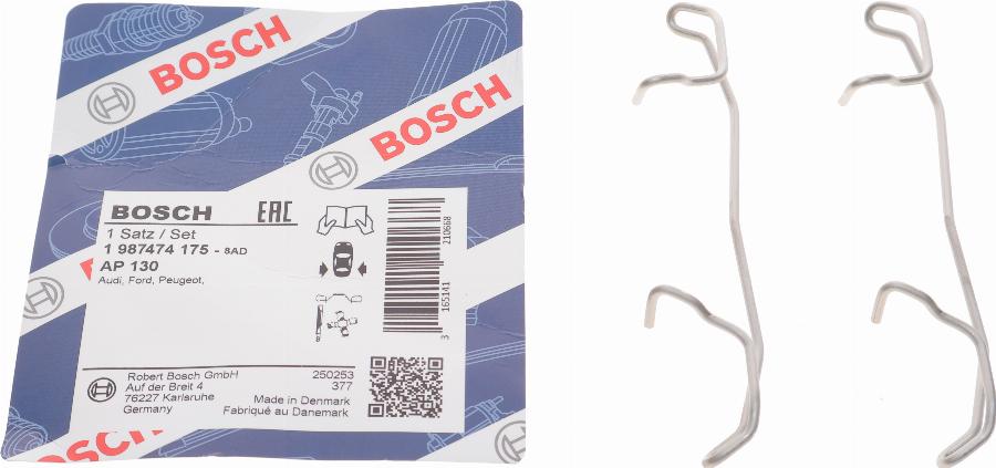 BOSCH 1 987 474 175 - Комплектующие для колодок дискового тормоза autospares.lv