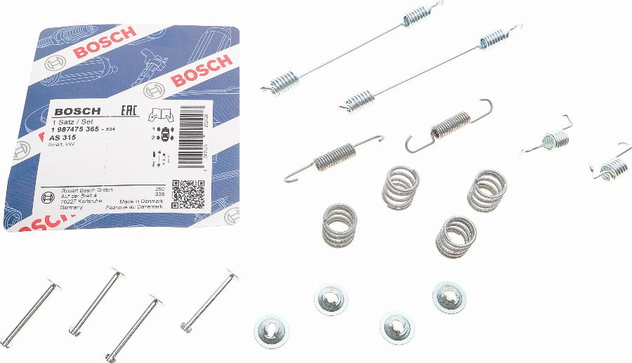 BOSCH 1 987 475 365 - Комплектующие, барабанный тормозной механизм autospares.lv