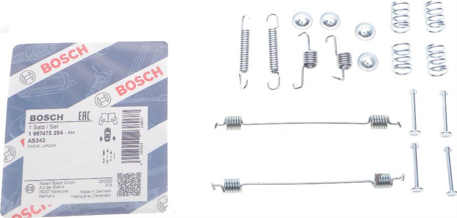 BOSCH 1 987 475 294 - Комплектующие, барабанный тормозной механизм autospares.lv