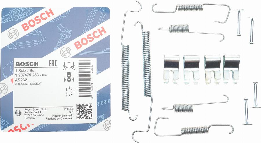 BOSCH 1 987 475 283 - Комплектующие, барабанный тормозной механизм autospares.lv