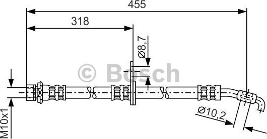 BOSCH 1 987 476 255 - Тормозной шланг autospares.lv