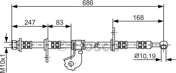 BOSCH 1 987 476 734 - Тормозной шланг autospares.lv