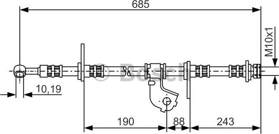 BOSCH 1 987 476 735 - Тормозной шланг autospares.lv