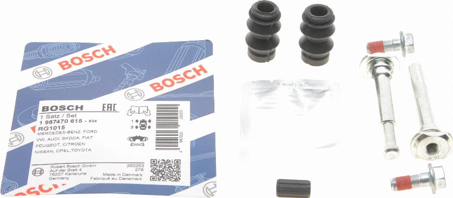 BOSCH 1 987 470 615 - Комплект направляющей гильзы, тормозной поршень autospares.lv