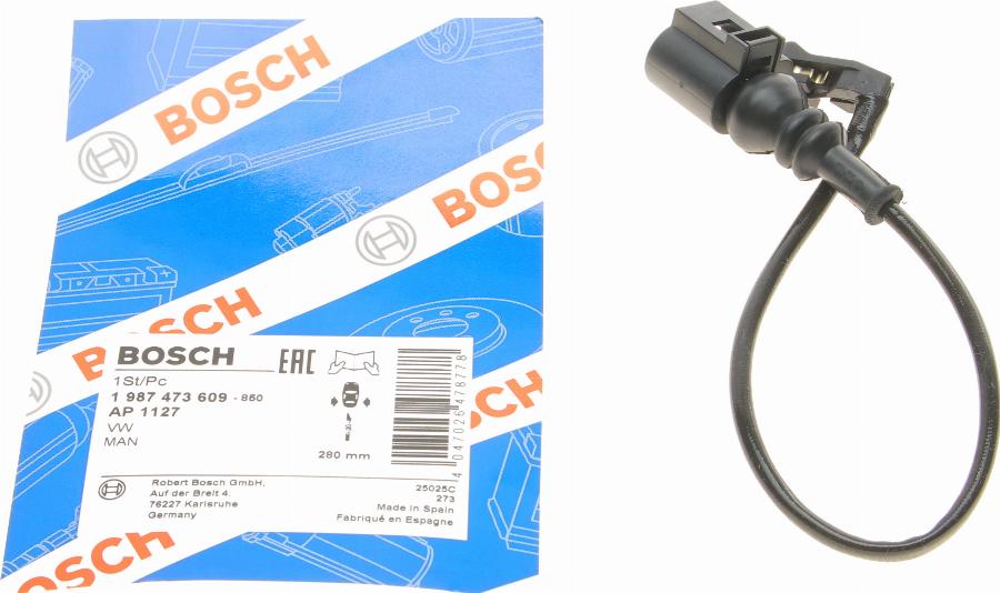 BOSCH 1 987 473 609 - Сигнализатор, износ тормозных колодок autospares.lv