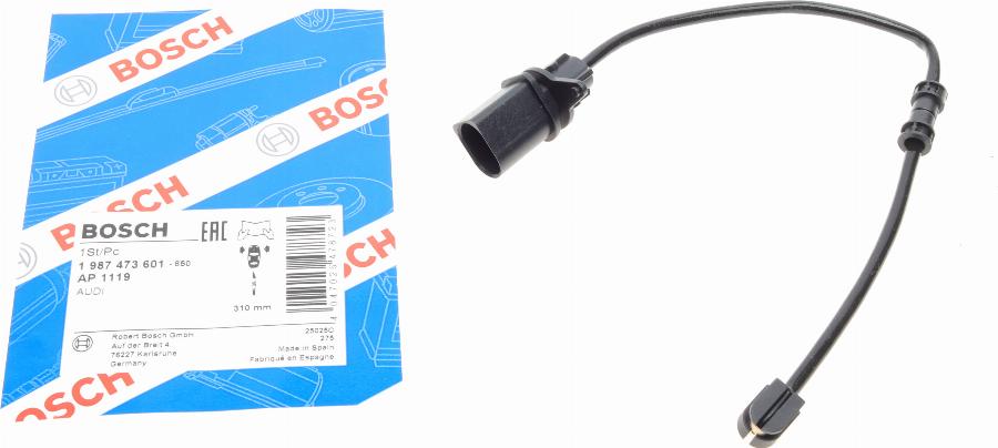 BOSCH 1 987 473 601 - Сигнализатор, износ тормозных колодок autospares.lv