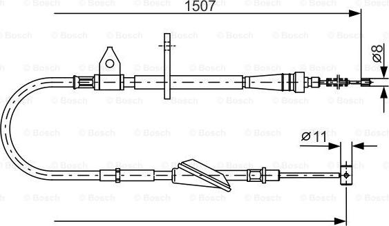 BOSCH 1 987 477 995 - Тросик, cтояночный тормоз autospares.lv