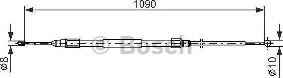 BOSCH 1 987 477 949 - Тросик, cтояночный тормоз autospares.lv