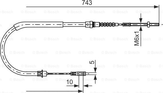 BOSCH 1 987 477 566 - Тросик, cтояночный тормоз autospares.lv