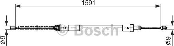 BOSCH 1 987 477 580 - Тросик, cтояночный тормоз autospares.lv